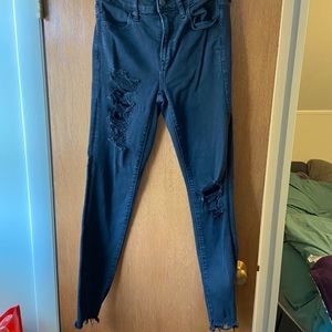 American eagle black ripped jeans